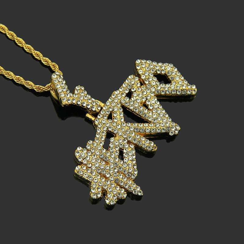 Hip Hop With Diamond Letter Pendant Necklace Distributor