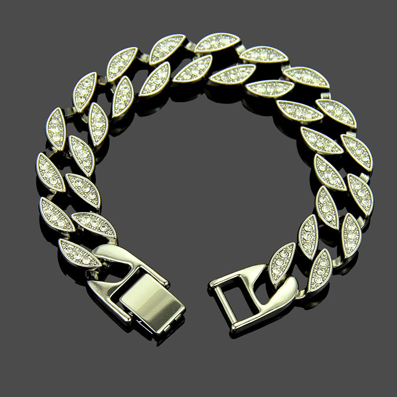 Wholesale Diamond Set Hip Hop Full Diamond Bracelet