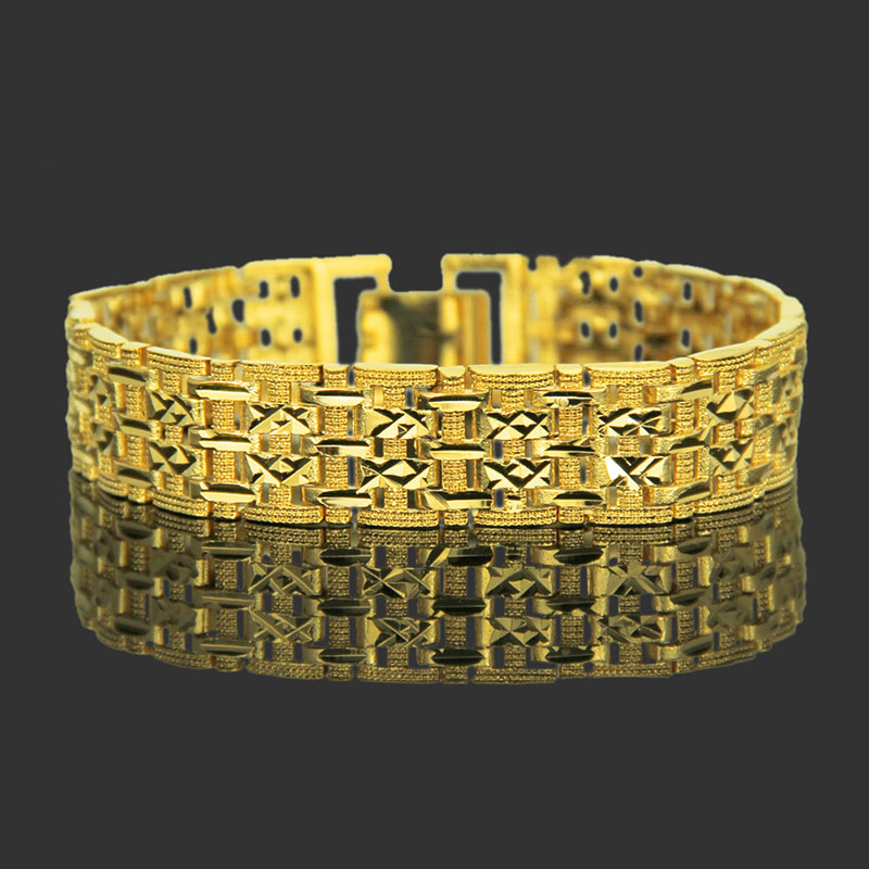 Hip Hop Fashion Men's Bracelet Electroplate 18ct Gold Distributor
