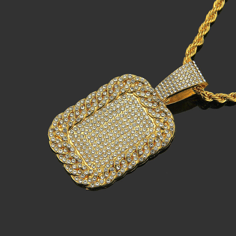 Hip Hop Necklace With Diamond Military Sign For Men Distributor