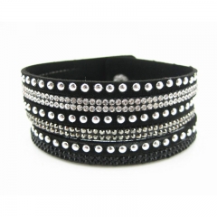 Korean Velvet Stamping Diamond Bracelet With Multiple Rows Of Diamonds Supplier