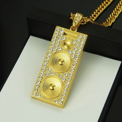 Wholesale Personalized Pendant Necklace Square Music Box Pendant Clasp Chain