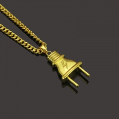 18ct Gold Hip Hop Necklace Plug Pendant Supplier