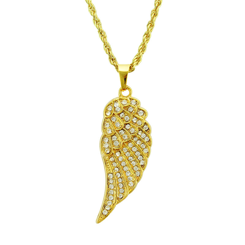 Wholesale Angel Wings And Diamond Pendant Long Necklace