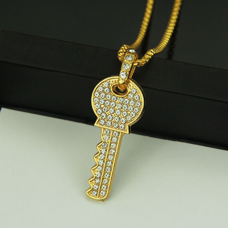 Wholesale Full Diamond Key Pendant Necklace