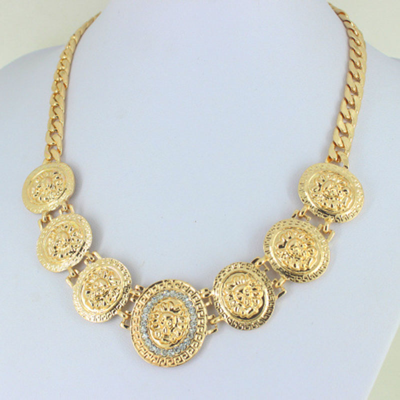 Vintage Necklace Alloy Beauty Head Clasp Chain Supplier