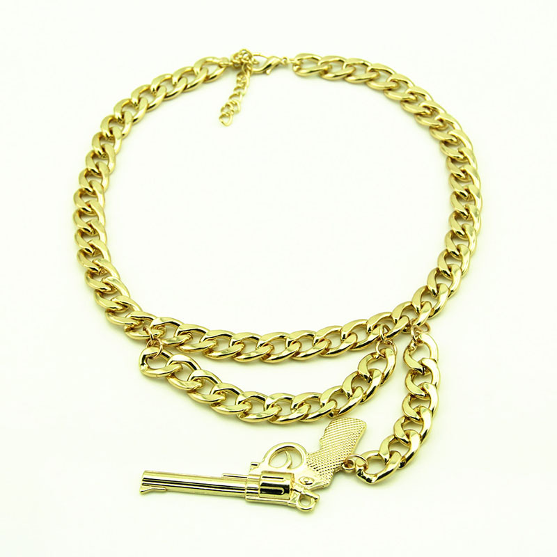 Hip Hop Alloy Gun Pendant Necklace Supplier