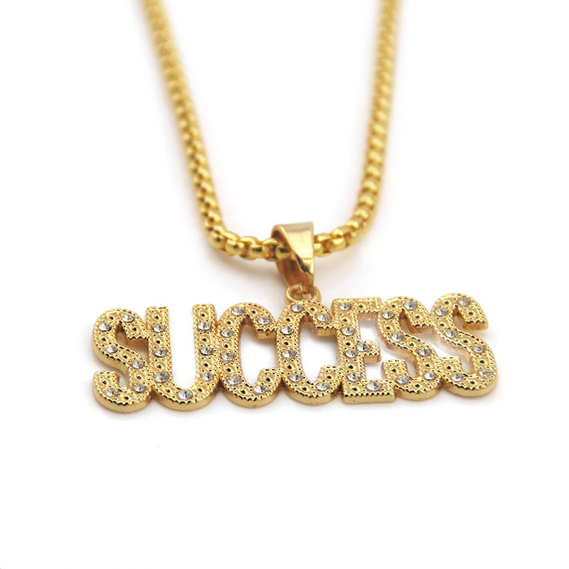 Wholesale Hip Hop Letter Necklace With Diamonds Long