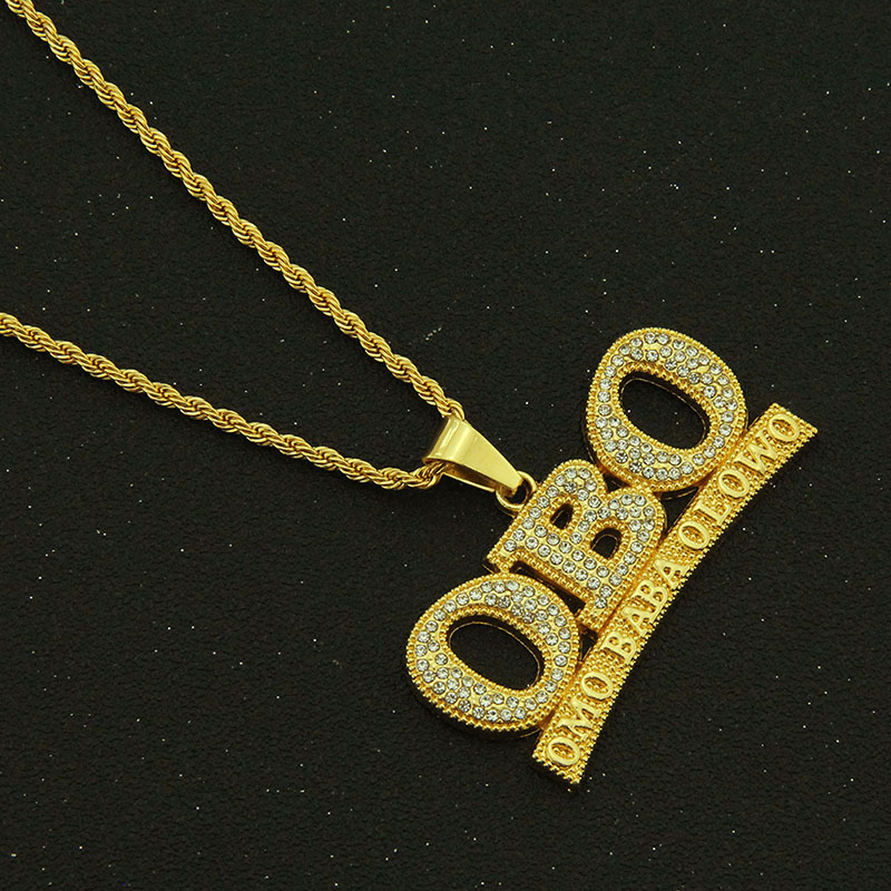 Diamond Encrusted Alphabet Pendant Necklace Hip Hop Distributor
