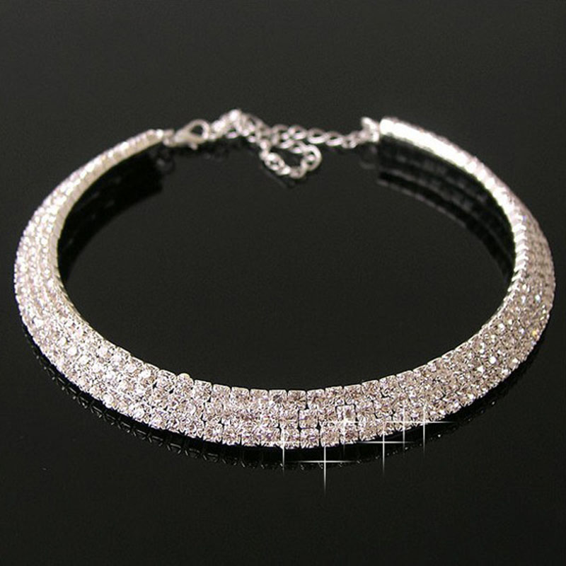 Vintage Necklace With Full Diamond Collar Short Clavicle Chain Supplier