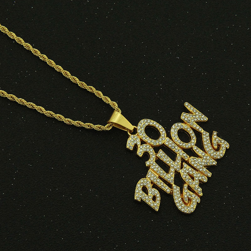 Hip Hop With Diamond Pendant Necklace Alphabet Distributor