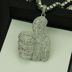 Wholesale Hip Hop Single Row Diamond Chain Thumb Necklace