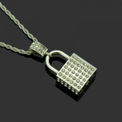 Personalised Lock Shape Pendant Necklace With Diamonds Distributor