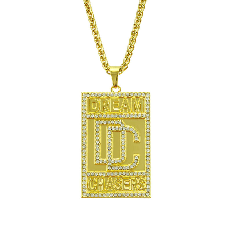 Hip Hop Letter Army Sign Necklace With Diamonds Alloy Supplier