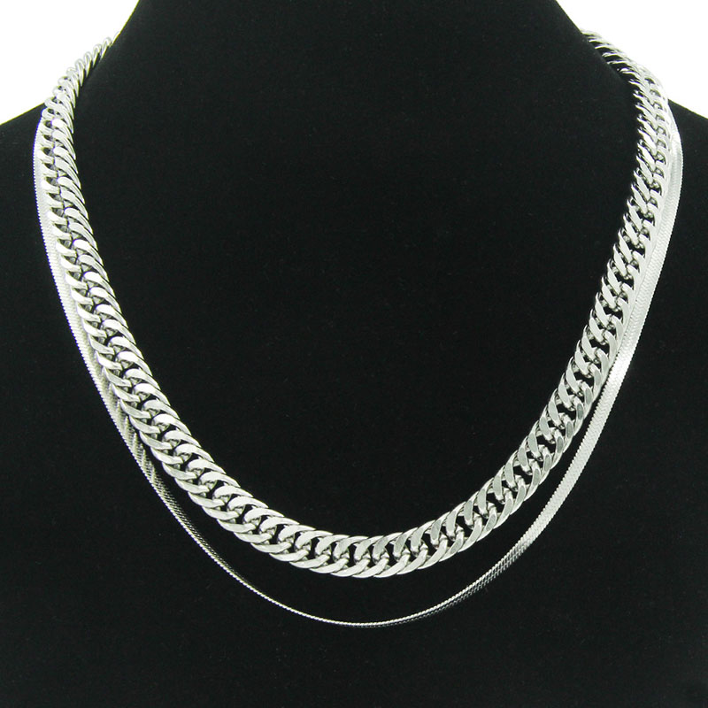 Fashion Double Side Chain Snake Bone Chain Necklace Titanium Steel Manufacturer