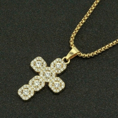 Full Diamond Cross Pendant Necklace With Glitter Supplier