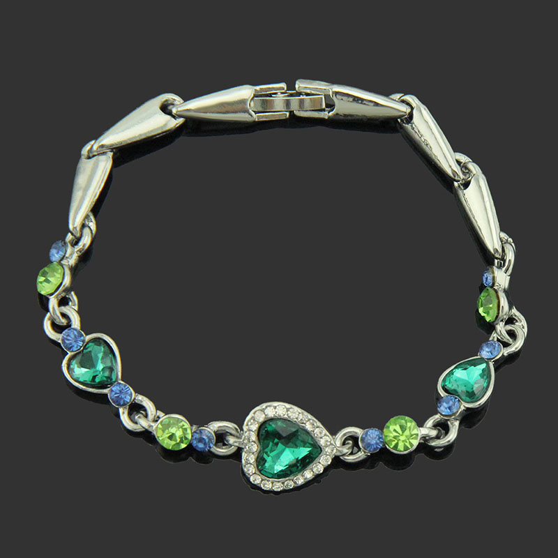 Wholesale Jewelry Heart Of The Ocean Coloured Rhinestone Bracelet