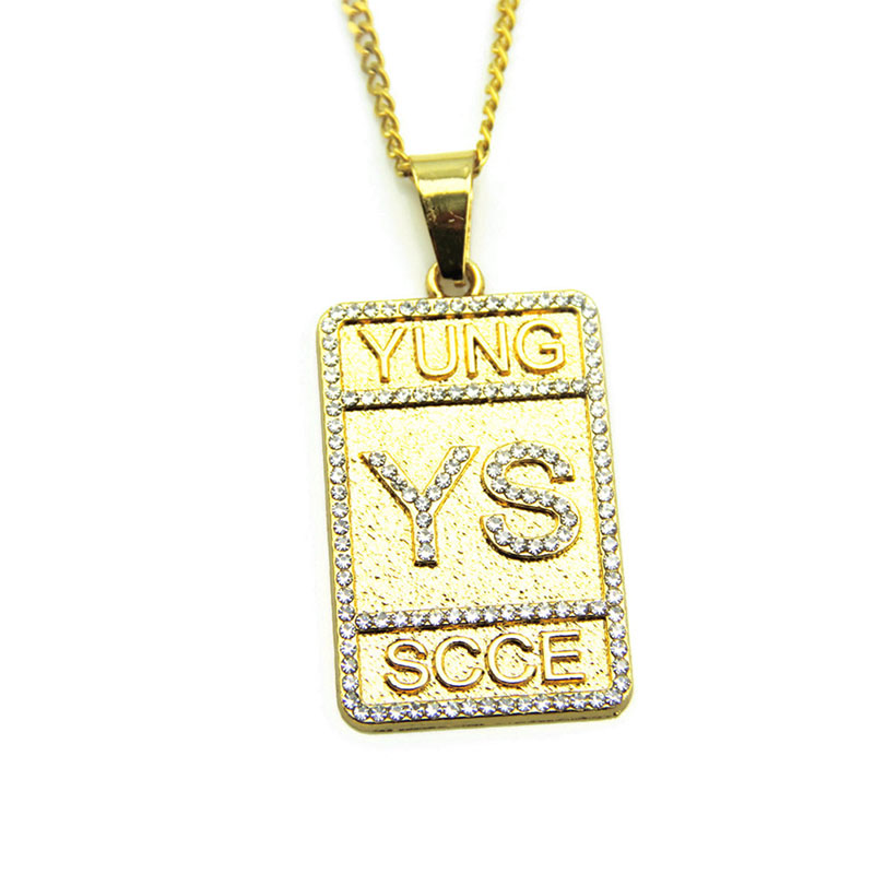 Hip Hop Letter Army Necklace With Diamonds Supplier