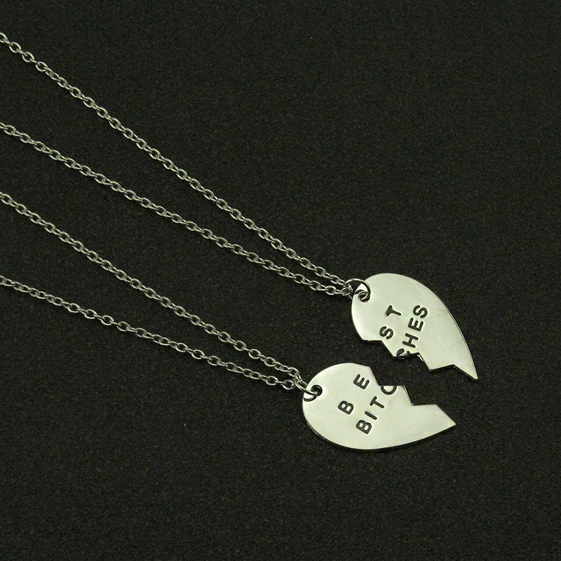 Wholesale Jewelry Creative Letter Pendant Spliced Heart Necklace Can Be Separated