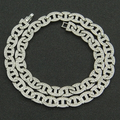Full Diamond 8-string Clasp Narrow Cuban Chain Short Necklace Manufacturer