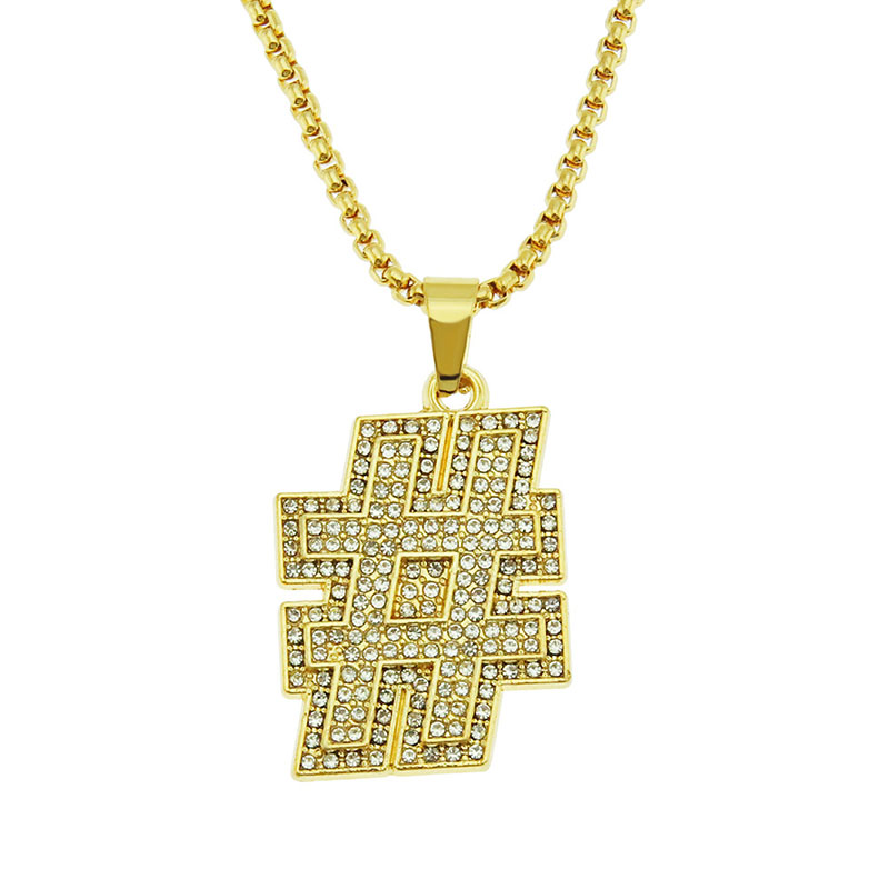 Personalised Symbols With Diamond Pendant Men's Hip Hop Necklace Supplier
