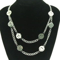 Simple Glossy Smiley Face Stainless Steel Set Necklace Clasp Chain Supplier