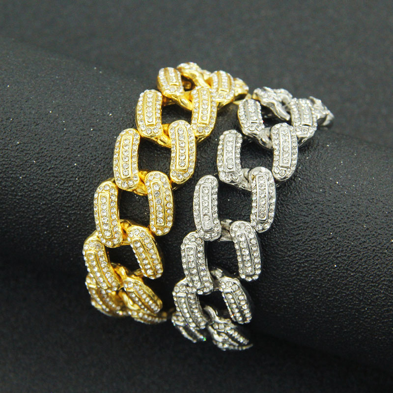 Hip Hop Full Diamond Cuban Chain Bracelet Manufacturer