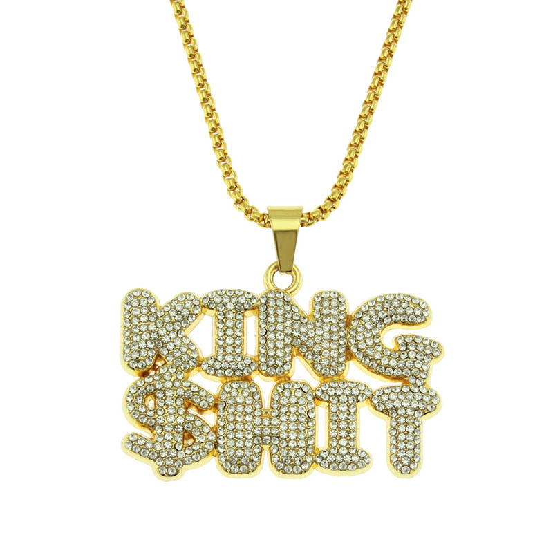 Wholesale Jewelry Creative Hip Hop Letter Pendant Necklace For Men Full Of Diamonds