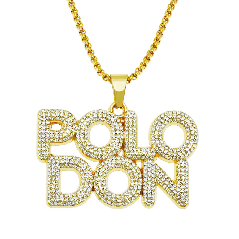 Full Diamond Pieced Alphabet Pendant Necklace Supplier