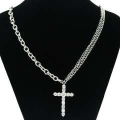 Hip Hop Cross Zirconia Titanium Steel Necklace Supplier
