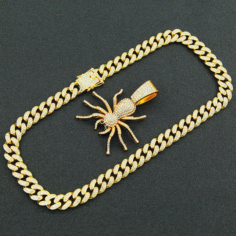 Personalised Full Diamond Pendant Necklace Hip Hop Spider Manufacturer