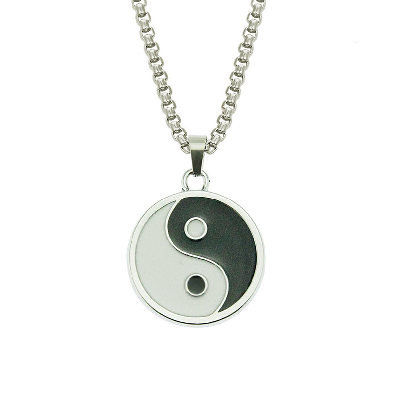 Wholesale Jewelry Chinese Yin And Yang Five Elements Eight Trigrams Talisman Compass Pendant Necklace Taiji