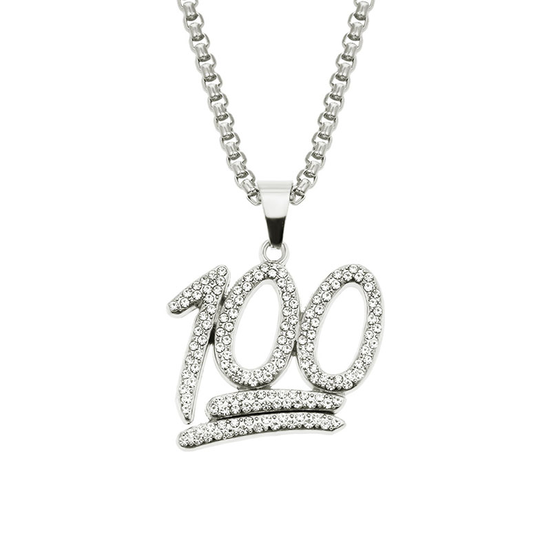 Wholesale Jewelry Hip Hop Necklace Men's Number With Diamond Pendant