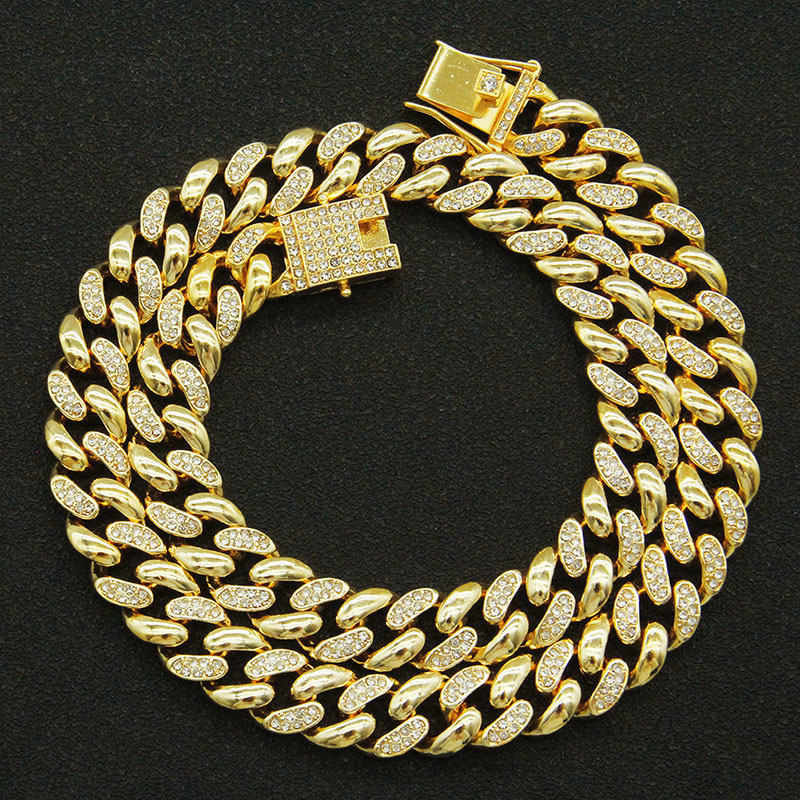 Creative Glossy Diamond Studded Cuban Chain Necklace Supplier