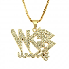 Full Diamond Hip Hop Men's Letter Pendant Necklace Supplier