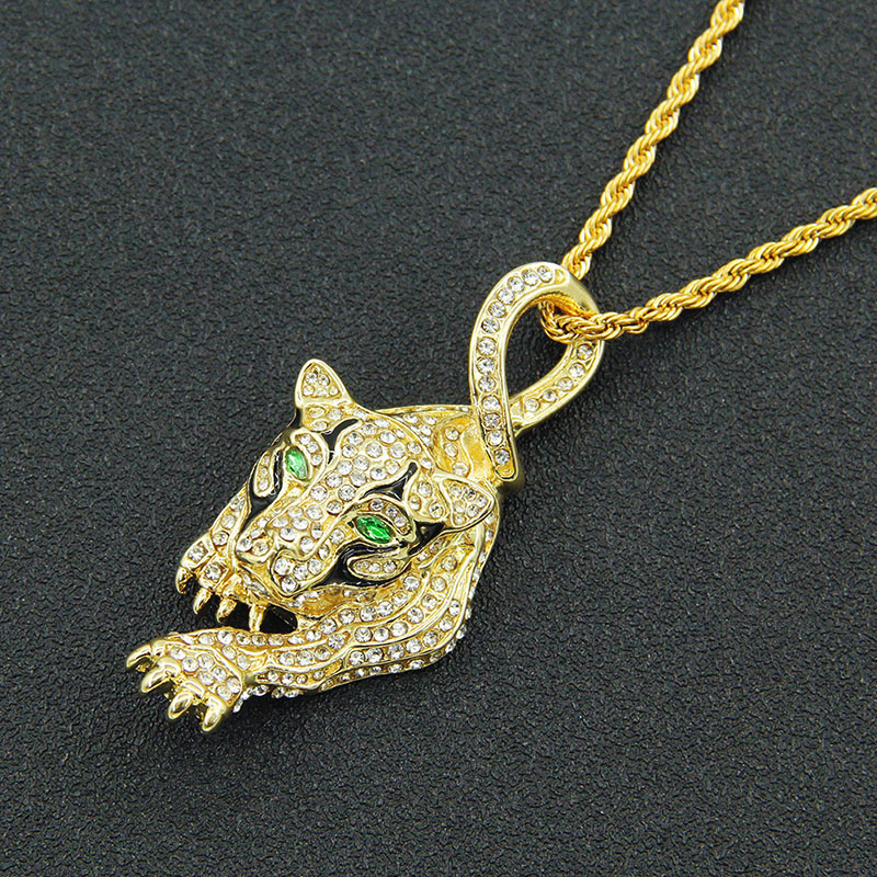 Full Diamond Three Dimensional Tiger Pendant Necklace Manufacturer