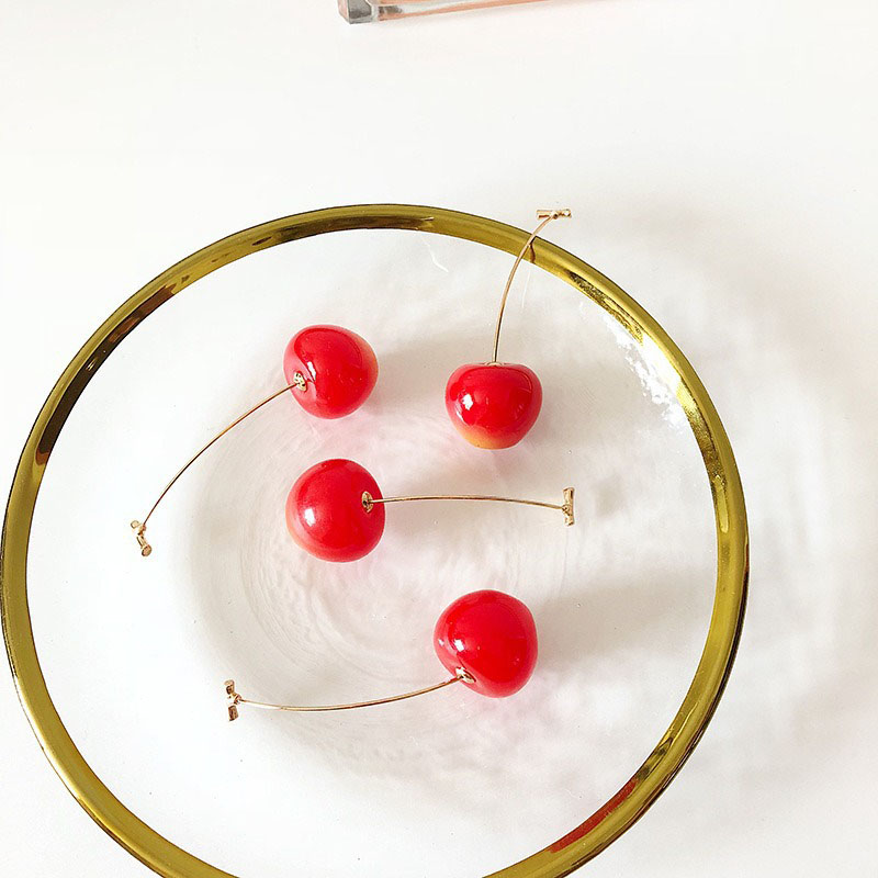 Cherry Brooch Cute Collar Pins Match Sweater Accessories Pins Earrings Buckle Distributor
