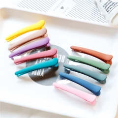 Frosted Rubber Color One Word Clip Bangs Clip Makeup Duckbill Clip Hair Clip Distributor