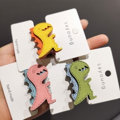 Cute Cartoon Small Dinosaur Hair Card Suede Duckbill Clip Hair Clip Distributor