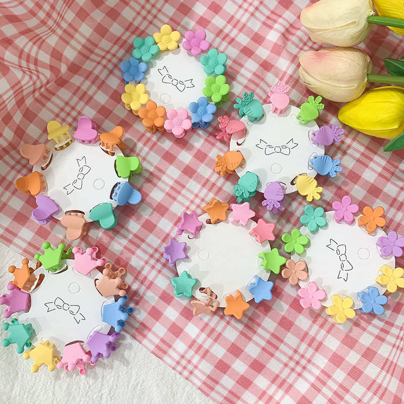 Children's Colorful Mini-grip Clip Cute Little Flower Crown Hair Card Baby Small Size Broken Hair Bangs Clip Distributor