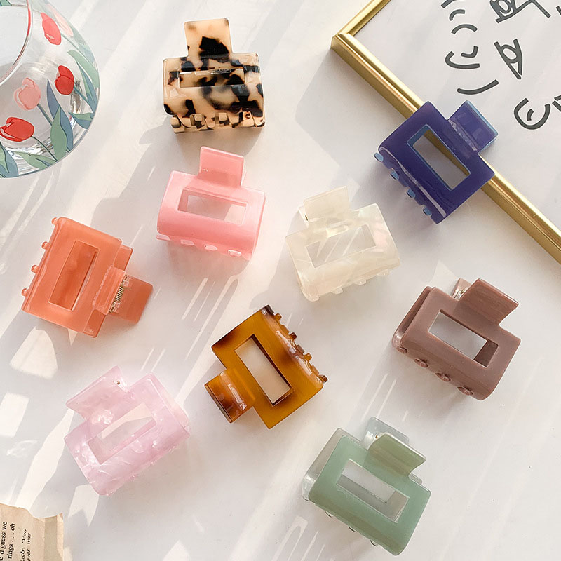 Square Grip Clip Girl Acetic Acid Hair Clip Back Head Spoon Simple Grip Clip Distributor