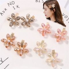 Crystal Flower Hair Clip Mori Department Fairy Bangs Sea Clip Teenage Girls Hair Accessories Distributor