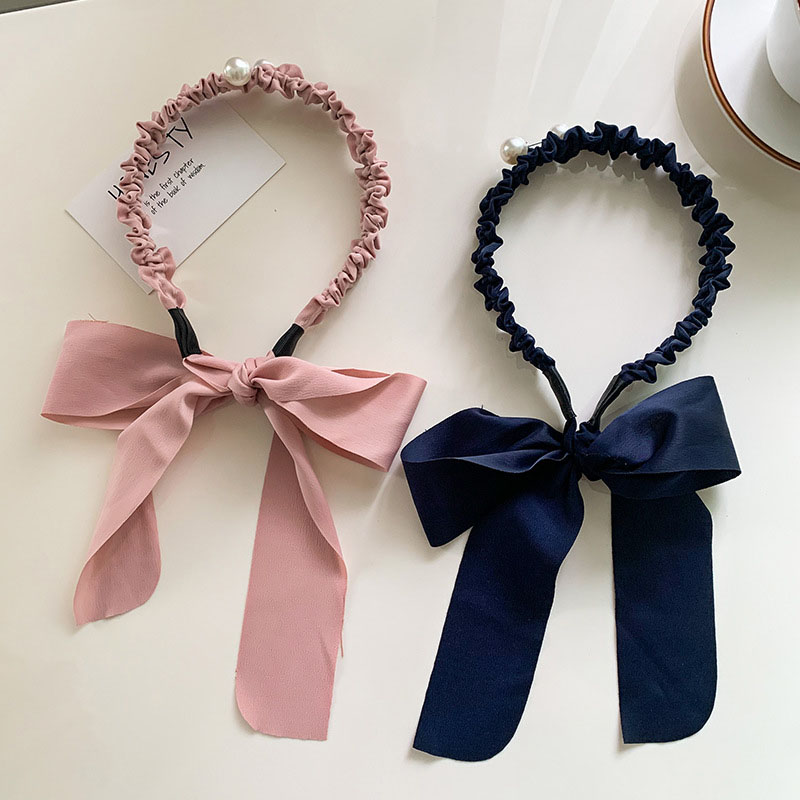 Pearl Ribbon Dual-use Girls Hair Band Fabric Headband Small Fresh Flowers Korean Version Of The Hairpin Distributor