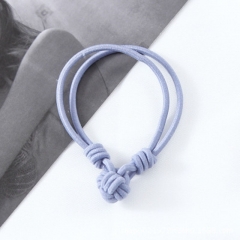 Simple Coiled Buckle Double Knotted Head Rope Rubber Band Tie Hair Leather Cover Small Fresh Headdress Distributor