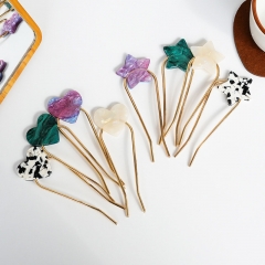 Love Heart Star U-shaped Hairpin Peach Heart Pentagram Metal Hairpin Distributor
