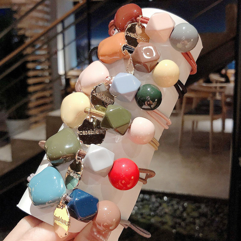 Simple Hair Band Colorful Hair Tie Leather Band Temperament Hair Rope Distributor