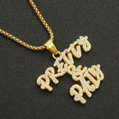Men's Pendant Necklace Hip Hop Street Full Of Diamonds Letters Supplier