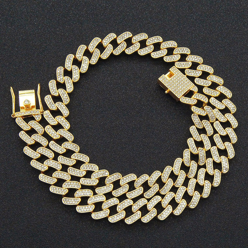 Full Diamond Diamond Exaggerated Hip Hop Cuban Chain Necklace Supplier