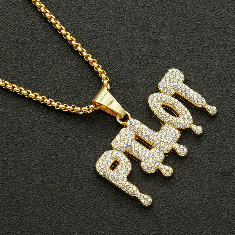 Hip Hop Pendant Necklace With Full Diamond Letters Supplier