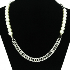 Hip Hop Collarbone Chain Wearable Pearl Splice Necklace Supplier